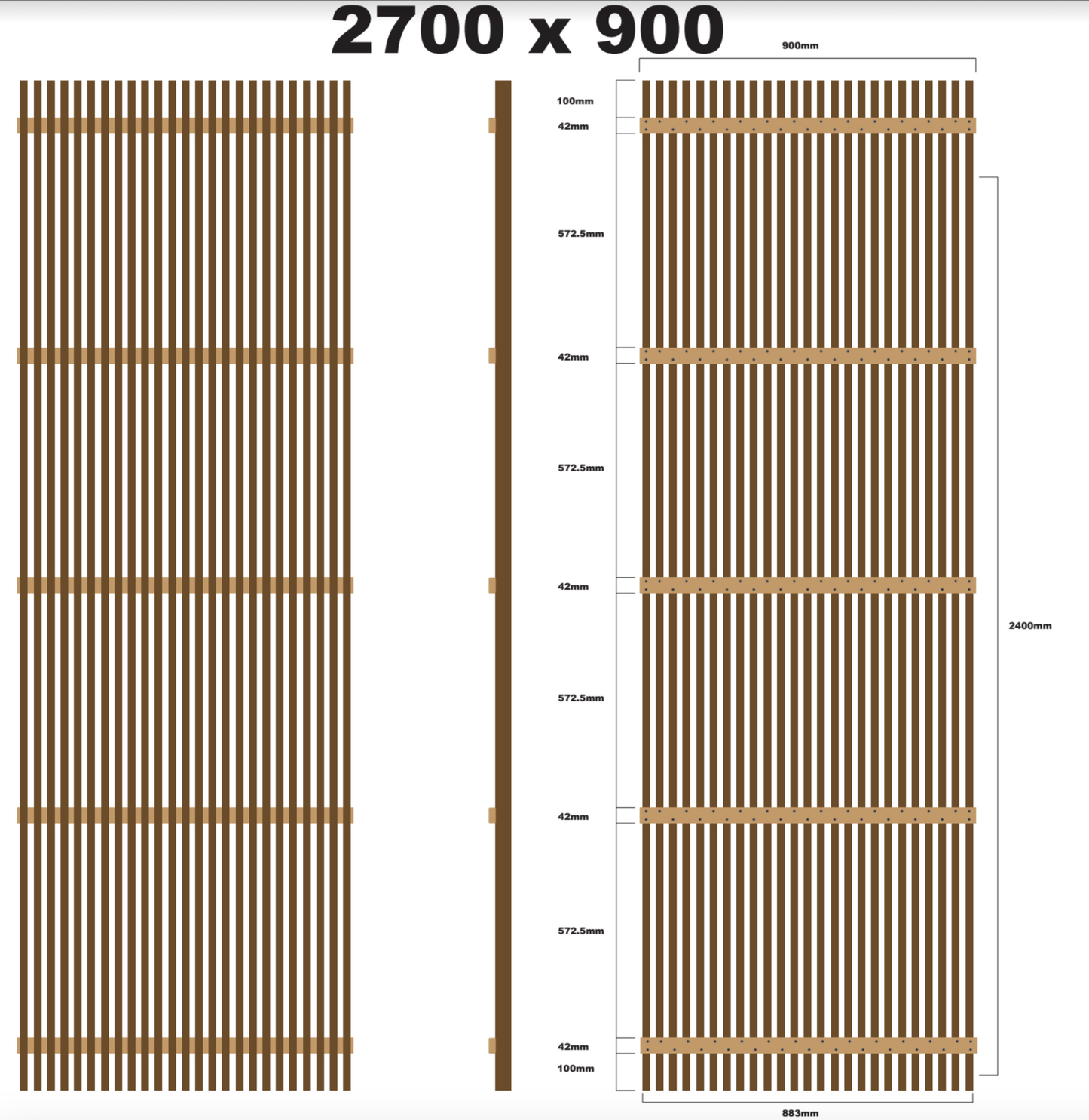 Yellow Balau Batten Screens - Oiled Finish