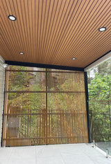 Bamboo screens in Bardon pool house