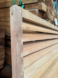 Hardwood louvered panel installation
