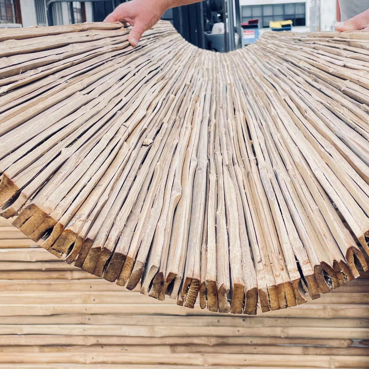 Roleak bamboo flexi panel in curved installation