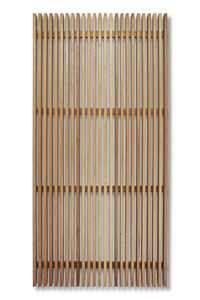 Rosewood batten screen, oiled finish — front view