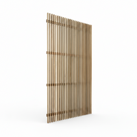 Rosewood batten screen, raw finish — side perspective