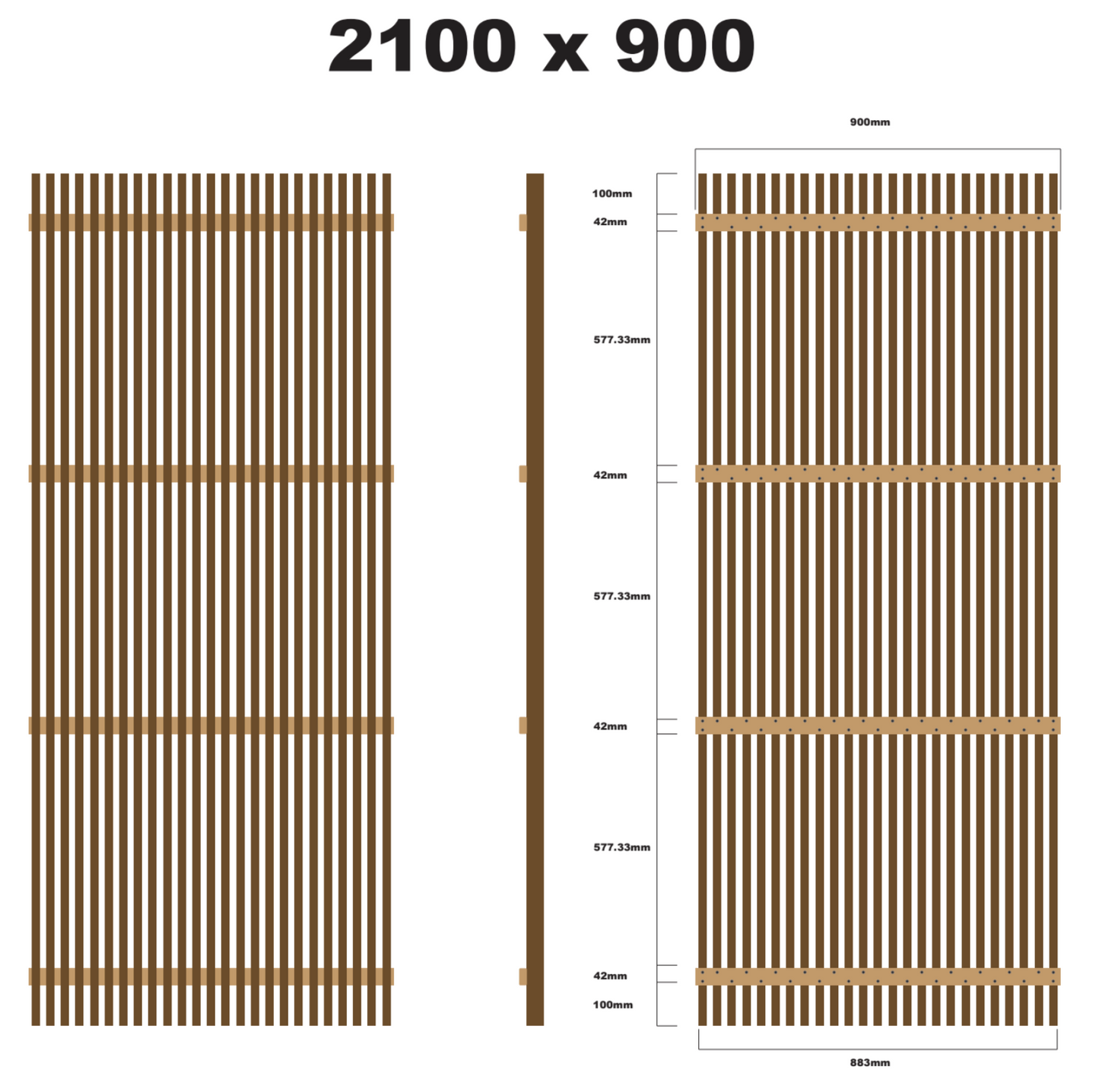 Rosewood Batten Screens - Oiled Finish