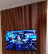 Shadow-line Fremantle bamboo cladding as TV feature wall