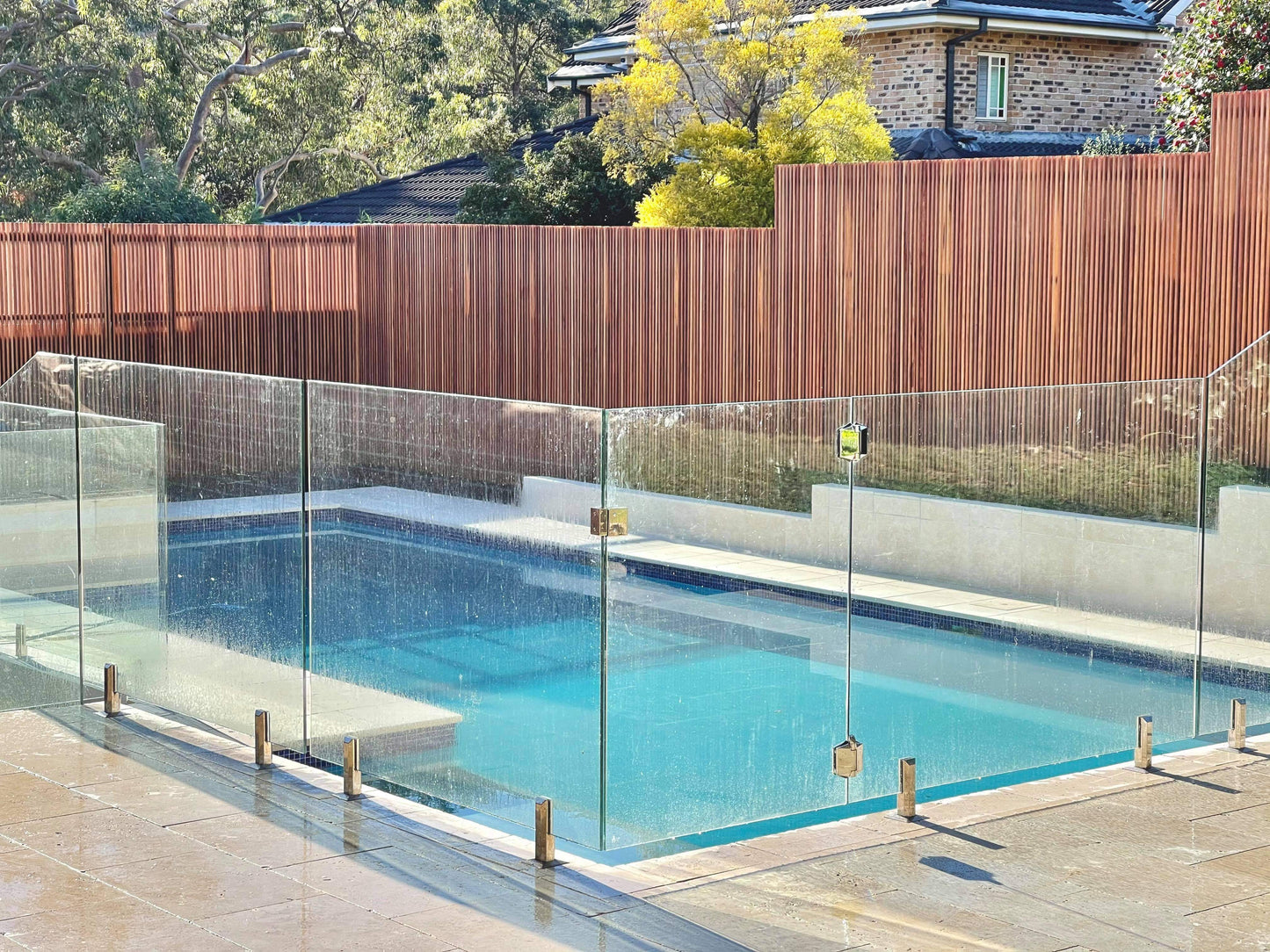 Merbau 8mm Gap Pool Screens - Raw Finish