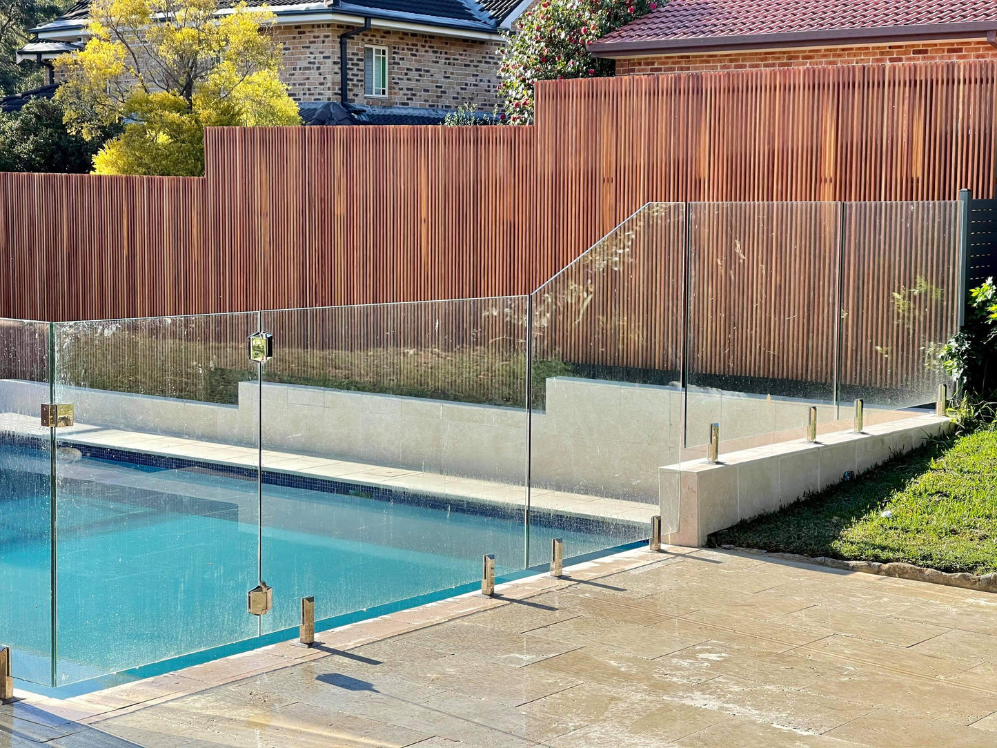 Merbau 8mm Gap Pool Screens - Raw Finish