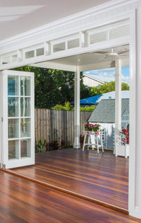Red Ironbark decking, dense hardwood close-up