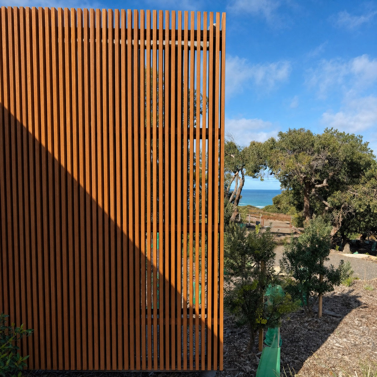 Privacy screens, <em>prefab for fast installation.</em>